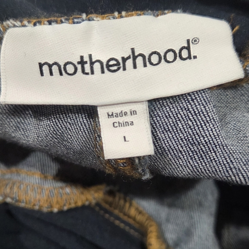 Motherhood Maternity Jeans Size L Dark denim flare 5 pocket. - Picture 2 of 11